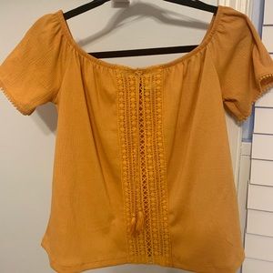 Off the shoulder Mustard Top